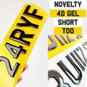 Luxury Pair 3D GEL MOT/ROAD Legal Car Registration Number Plates 4D Raised - Picture 1 of 2