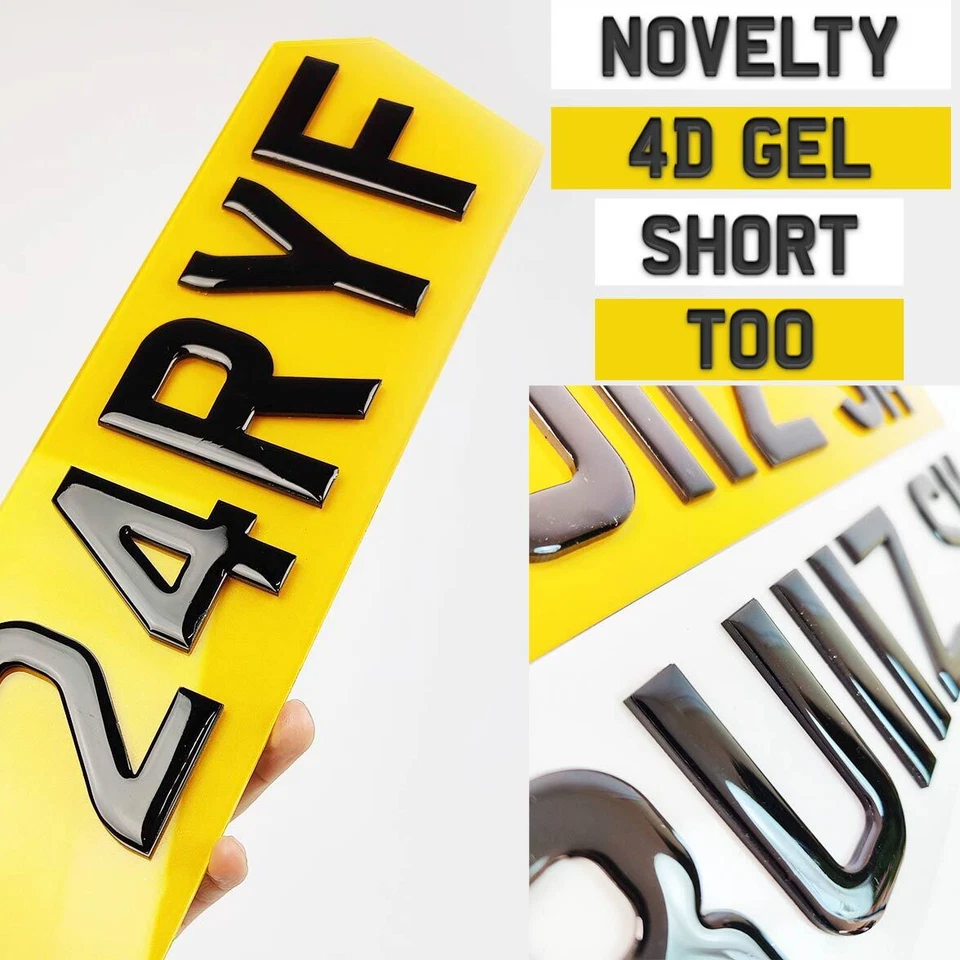 Par de placas de matrícula legal de automóvil 3D GEL MOT/ROAD 4D elevadas Foto 1 de 2