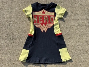 Wonder Woman Superhero Handmade toddler 4t tunic upcycled t shirt dress - Picture 1 of 9