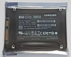 500 GB SATA Samsung SSD 850 EVO MZ-75E500 3D-NAND TLC 2.5" disco duro interno nuevo - Imagen 1 de 1