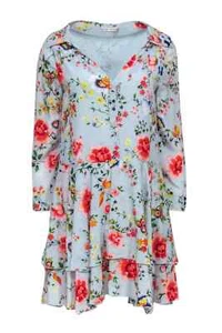 Vestido Alice + Olivia Verde Menta Floral Volantes - Talla 10 - Imagen 1 de 6