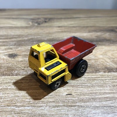 Vintage Matchbox Toy Car Superfast 1978 Site Dumper Dump Truck Red Yellow Old - Image 1 of 4