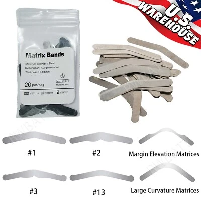 RWBATT Dental Universal Matrix Bands Tofflemire Stainless Steel Matrix Bands 0.04mm