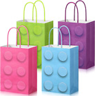 24 Pieces Building Block Party Favor Bags, Bricks Candy Treat Paper Bags, Party