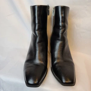 Nordstrom Novanna-Lea Stiefel, Gr: 7M, schwarzes Leder, Blockabsatz, seitlicher Reißverschluss - Bild 1 von 10
