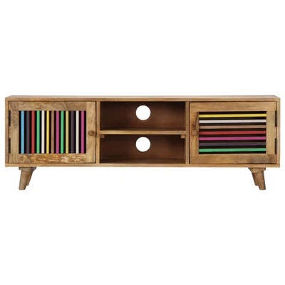 TV Stand Multicolor Solid mango wood, engineered wood 47.2 in wide vidaXL - Image 1 of 4