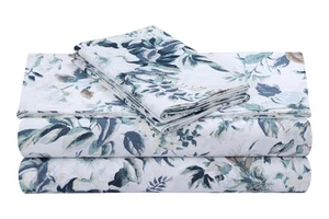 Cotton Sateen Pillowcases Standard Size Set of 2 Pillow Covers, Floral Print,... - Picture 1 of 1