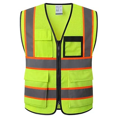 Reflective Safety Vest for Men Women Hi Vis Vest with 8 Pockets High  - Image 1 of 4