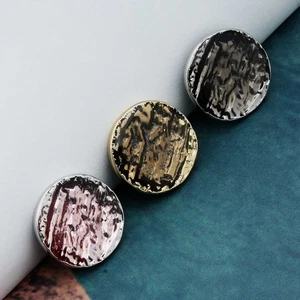 5pcs Geometric Stripe Metal Buttons for Sewing Clothing & Crafts 15-23mm - Picture 1 of 15