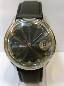 VINTAGE SEIKO SEA LION 26J AUTOMATIC PATINA BLACK DIAL 6206 JAPAN MEN'S WORKING - Picture 1 of 22