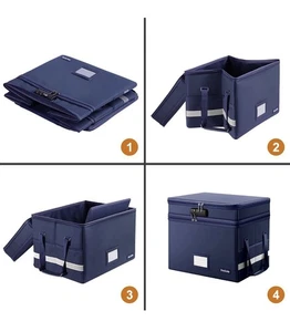 DocSafe File Box with Lock,Multi-Layer Fireproof 16"x13.8"x12.2", Black - Picture 1 of 8