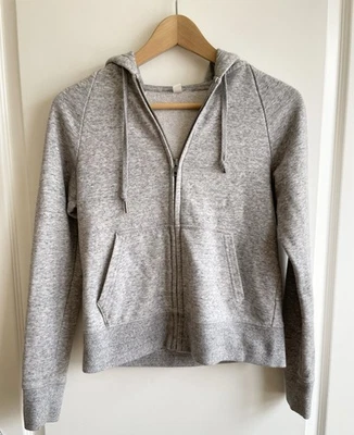 Sudadera con capucha UNIQLO gris jaspeado cremallera completa para mujer XS mezcla de algodón suave Foto 1 de 4