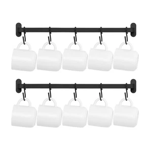Becherhalter Wandhalterung, Metall Kaffeetassenständer Aufhänger mit 10 Tassenhaken, Becherdi... - Bild 1 von 6