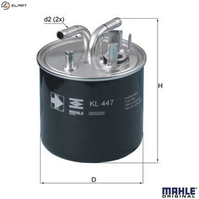 FUEL FILTER KL 447 FOR AUDI A8L BNG/ASB 3.0L 6cyl A8ASE 3.9L BVN/BMC 4.1L 8cyl - Image 1 of 4