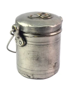 Lattiera da cucina in ottone nichelato contenitore latte olio/burro vintage. G66-1300 - Foto 1 di 8