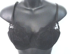 Jezebel~Black Lightly Padded LACE UNDERWIRE Bra~Women's 34D~90537 - Picture 1 of 4