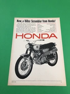 1966 1967 HONDA 160 SCRAMBLER ORIGINAL PRINTED PRINT AD ADVERTISEMENT - Bild 1 von 1