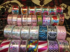 30 Rolls Multicolored Girl Theme Satin/Grosgrain Ribbon - Picture 1 of 1