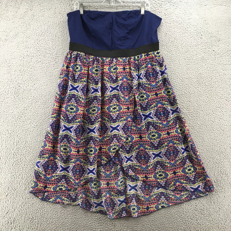 Vestido tubo sin mangas Xhilaration para mujer XXL multicolor mezcla de algodón informal cremallera Foto 1 de 4