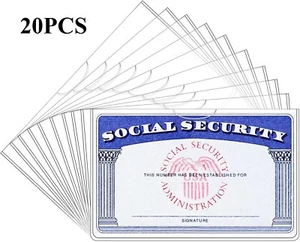 20Pack Social Security Card Protector/Medicare Card Protector Sleeve/Social Card - Picture 1 of 9