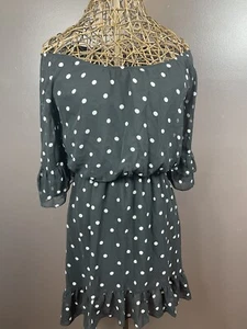 Vestido Jodi Kristopher para mujer negro blanco lunares con volantes pequeño fuera del hombro  - Imagen 1 de 9