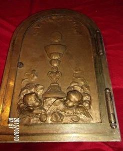 Antique Tabernacle Door & Frame   Angels Brass Original Church Salvage   Relic - Picture 1 of 14