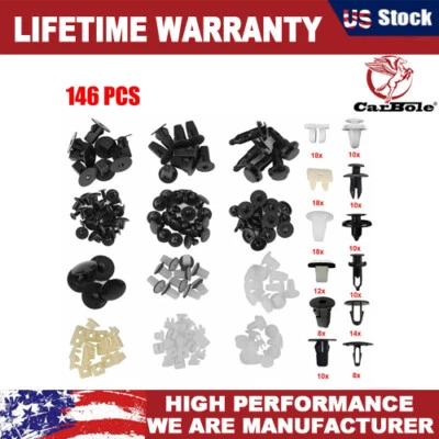 For Toyota 146PCS Fender Door Hood Bumper Trim Clip Retainer Fastener Assortment - Image 1 of 4