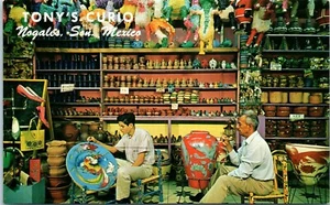 Interior View of Tony's Curio Store, Nogales, Sonora, Mexico Postcard - Picture 1 of 2