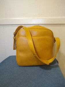 Vintage Interpur Mustard Vinyl Carry-On Bag Luggage Made In Korea  - Picture 1 of 11