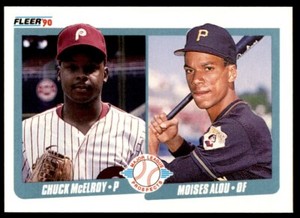 1990 Fleer Chuck McElroy/Moises Alou Rookie MLB Baseball #650 Philadelphia