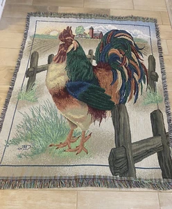 Hahn Gobelin Überwurf Decke 60 x 49 - Bild 1 von 3