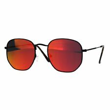 Diseñador Gafas de Sol Moda Fino Metal Hexagonal Forma Lente Espejo UV 400