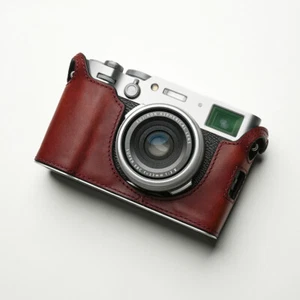 Genuine Leather Camera Half Cases Bag Covers Bottom Open Fit For Fujifilm X100Vi - Picture 1 of 36