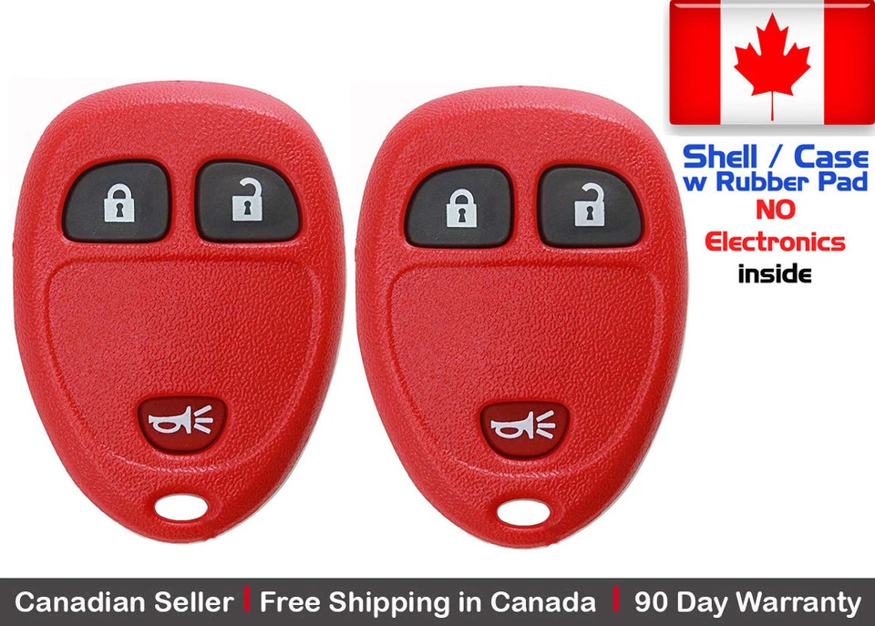 2x Nuevo Llavero de Repuesto Rojo Para Cadillac Chevrolet GMC Buick - Estuche Carcasa Foto 1 de 1