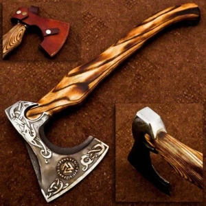 Viking Axe of Ragnar Real Outdoor Camping Hunting Wood Working Tools With Sheath - Picture 1 of 7