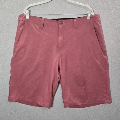 Pantalones Cortos Volcom Hombres 36 Rojo Chino Tiro Alto Bolsillos Cremallera Bolsillos 10 en Entrepierna LEER Foto 1 de 4