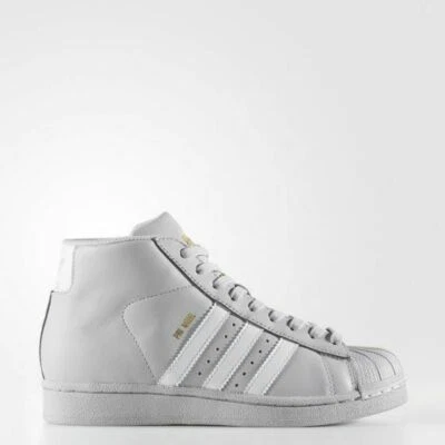 Новый Adidas молодежи оригиналы Pro модель GS туфли (CG5075) серый / белое золото Mtlc - Изображение 1 из 4
