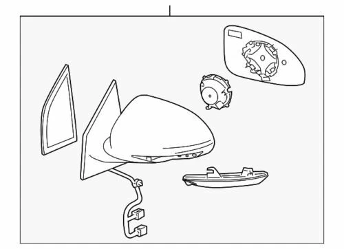 Подлинное загрунтованное боковое зеркало водителя GM 2008-2012 Buick Enclave в сборе 25867122 - Изображение 1 из 2
