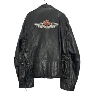 Harley Davidson Open Road Wilson Black Leather Motorcycle Jacket Biker Sz XXL - Picture 1 of 23