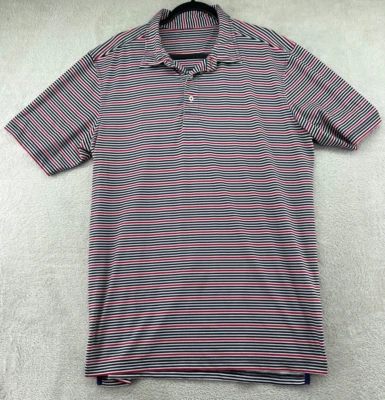 Camisa Polo Southern Proper Para Hombres XL Roja Negra Blanca Rayas Corto Slv Performance Foto 1 de 4