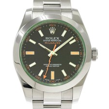 ROLEX Milgauss 116400GV Serial V Green Glass Automatic Black Dial 90091334