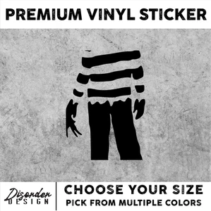 FREDDIE KRUEGER SWEATER [VINYL STICKER]-for WINDOW-LAPTOP-FOLDER-U PICK COLR/SZE - Picture 1 of 6