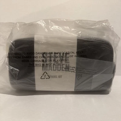 STEVE MADDEN Men's Black Zipper Toiletry Bag Kit w Zip Side Pouch Vegan Leather  - Image 1 of 2