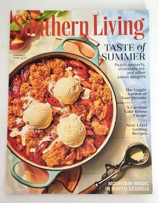 SOUTHERN LIVING Magazine JUNE / JULY 2025 Taste of Summer PEACH COBBLER NM Foto 1 de 4