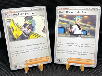 Team Rockets Proton 177/182 &  Team Rockets Archer 170/182 - Pokemon TCG - NM+ - Image 1 of 2