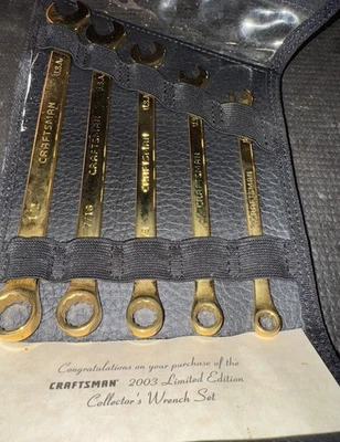 Raro Juego de llaves enchapadas en oro Sears Craftsman EE. UU. Nos 5 piezas 46399 2003 edición limitada  Foto 1 de 4