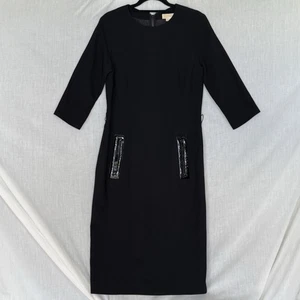 Michael Kors Luxury Collection Black Wool Pencil Dress Italy Zip Detail 10 - Picture 1 of 13