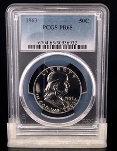 1963 PR65 PCGS Franklin Half Dollar Silbermünze Bullion Bell 50 Cent Liberty - Bild 1 von 2