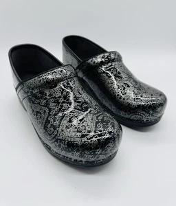 Dansko Professional Clogs Size 40 Floral Metallic Nursing Excellent Condition - Picture 1 of 16