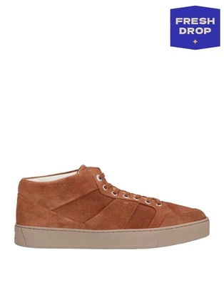 PVP €450 SANTONI Gamuza Cuero Tenis US8 UK7 EU41.5-42 Logo Plano Hecho en Italia Foto 1 de 4